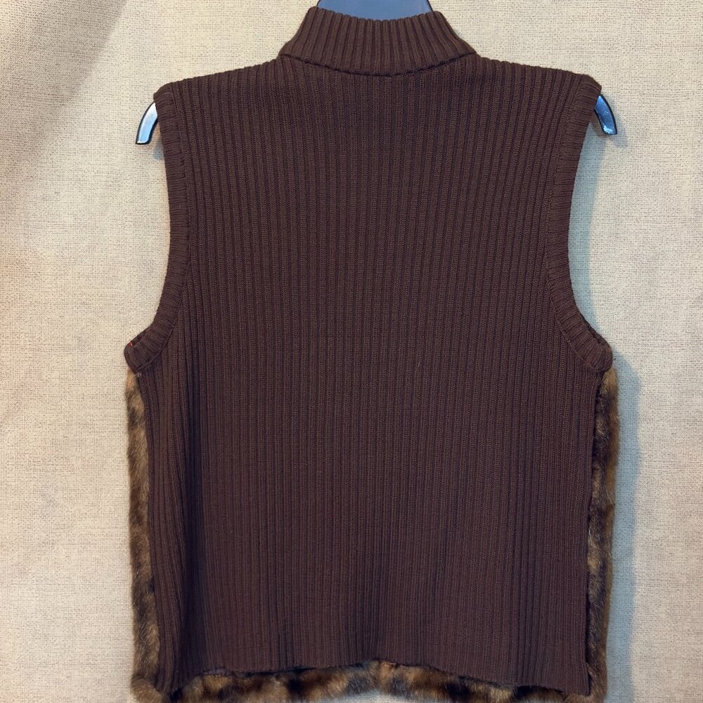 Kathie Lee Collection Faux Fur Vest - Picture 3 of 12